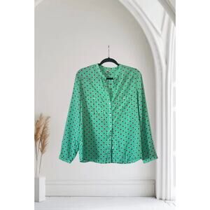 Kut From The Kloth Women's Button Up Shirt  Polka Dot Medium